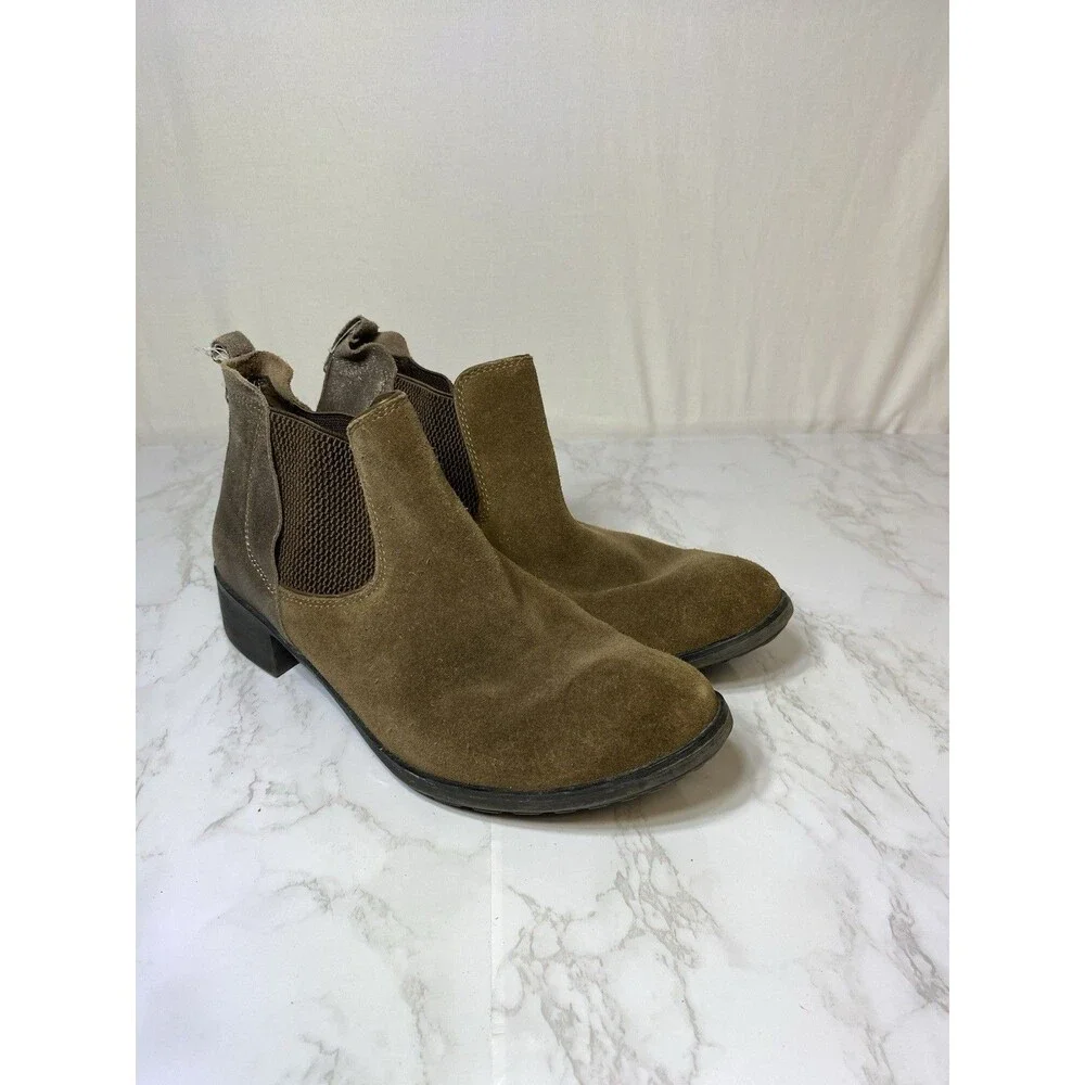 Aetrex Beth Brown Suede Leather Chelsea Boot Women Size 39 US 8